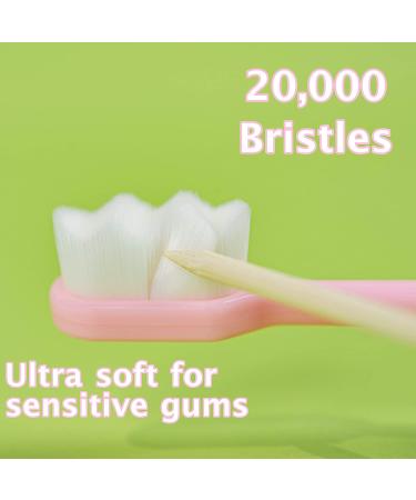 Ultra-Soft Toothbrush for Sensitive Teeth - 20000 Floss Bristles - Manual Dental Brush for Adults - Pink, Black, Green - Great Cleaning Effect - Buy Online on GoSupps.com