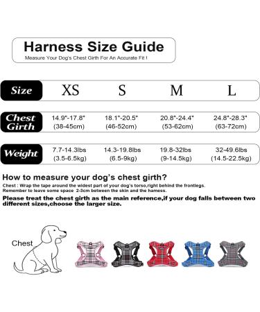Elevant Dog Harness Adjustable Step-in Reflective Breathable Harness Soft Padded Lightweight Vest Harness with Front Clip Escape Proof Easy Control for Outdoor Walking Training (M Black Plaid) M Black Plaid - Buy Online on GoSupps.com