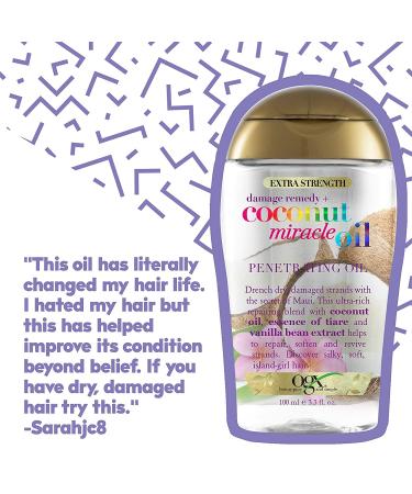 OGX Coconut Miracle Oil 3.3oz X-Strength (100ml) - Pack of 3 | Penetrating Formula - Buy Online on GoSupps.com