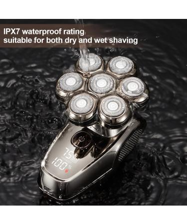 Premium 7D Bald Men's Shaver | Waterproof Electric Razor with Nose Trimmer - Men's Grooming Kit with LED Display & USB Charging - Buy Online on GoSupps.com