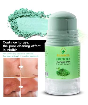 Green Tea Clay Mask Stick - Blackhead Remover Deep Pore Cleansing Oil Control With Green Tea Extract - Improved Formula Vegan Natural and Cruelty-Free (Green Tea) - Buy Online on GoSupps.com