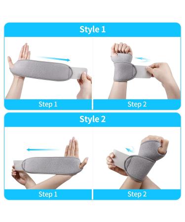 Abnii Compression Wrist Brace 1 Pair - Adjustable for Carpal Tunnel & Arthritis Pain Relief - Gray - Buy Online on GoSupps.com