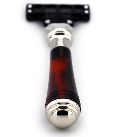 Triple Blade Turtle Effect Razor - Stainless Steel Interchangeable Mini Handle - Perfect Gift for Shaving Enthusiasts - Buy Online on GoSupps.com
