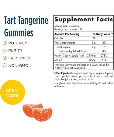 Nordic Naturals Vitamin C Gummies Tart Tangerine 250 mg 60 Gummies - Buy Online on GoSupps.com