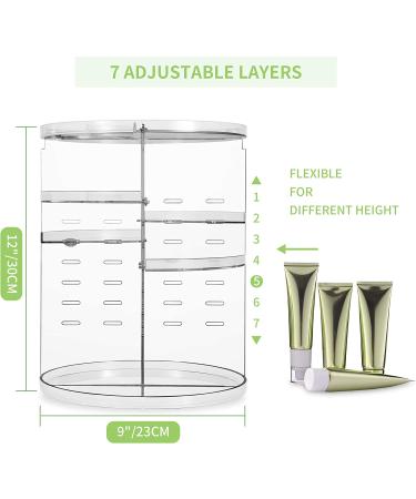 360 Rotating Makeup Organizer - Spinning Bathroom & Cosmetic Holder Shelf for Bedroom - Transparent - Buy Online on GoSupps.com