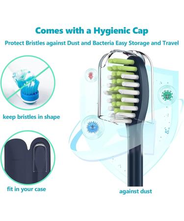 8 Pack Midnight Navy Blue Replacement Toothbrush Heads Compatible with Philips Sonicare One BH1022/05 - Buy Online on GoSupps.com