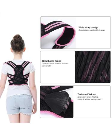 Adjustable Posture Corrector Back Support Belt Orthopedic Corset Spine Back Lumbar Shoulder Braces Pink L - Buy Online on GoSupps.com