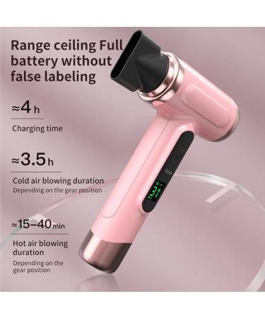 Portable Hair Dryer 200W Cold Hot Wind Mini Hair Dryer with Lightweight Design 15000mAh USB Rechargeable Cordless Travel Hair Dryer Blow Dryer with Nozzle for Students Roseate - Buy Online on GoSupps.com