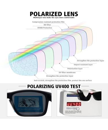 MEETSUN Polarized Sunglasses 2 Pack - Black + Blue Mirror Lens | UV400 Protection for Men and Women - Buy Online on GoSupps.com