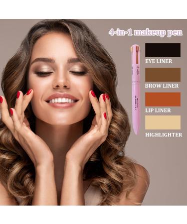 4 in 1 Makeup Pen Multifunctional Makeup Pencil from Eyeliner Lip Liner Brow Pencil And Highlighter Easy-to-Apply & Compact Makeup Accessories Style 2 - Buy Online on GoSupps.com