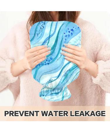 NAANLE Sea Wave Marmor 1L Transparent Hot Water Bottle with Cover - Effective Heat & Cold Therapy for Pain Relief & Winter Comfort - Buy Online on GoSupps.com