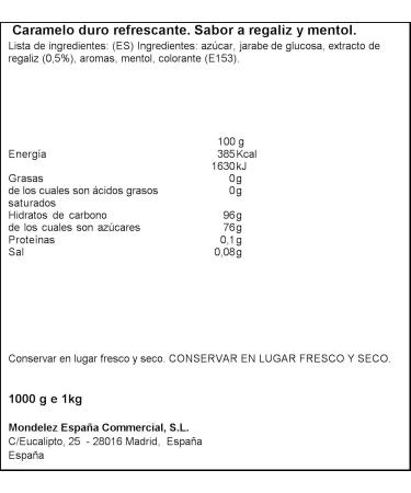 Cadburry - Caramelos respiral regaliz mentol bolsa 1 kg (300 unid aprox) - Buy Online on GoSupps.com
