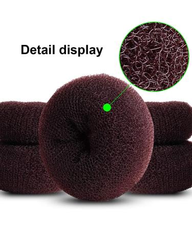 Donut Hair Bun Maker Set Zingso 4 Pcs Women Girls Hair Accessories Ring Style Mesh Donut Hair Bun Shaper Maker Set with Hair Elastic Bands Hair Pins for Dance Ballet Chignon (Brown) - Buy Online on GoSupps.com
