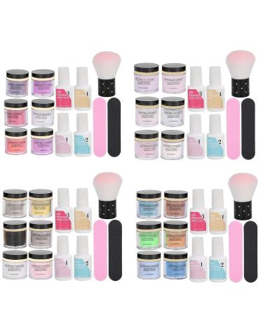 Nail Dipping Powder Set - 6-Color Professional Nail Kit for Home & Salon Use | Starter Nail Art Powder with Top & Base Coat Gel - Buy Online on GoSupps.com