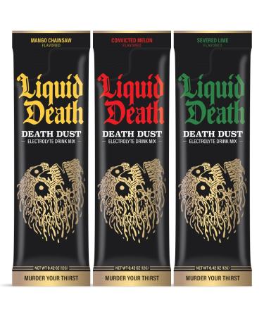 Liquid Death Electrolyte Death Dust - Hydration Powder Variety Pack (12 Stick Pack) - 3 Delicious Flavors for Optimal Hydration - Buy Online on GoSupps.com
