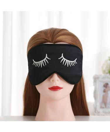 Townssilk 100% Silk Sleep Mask | Adjustable Strap | Super Soft Blindfold | Ultimate Sleeping Aid - Black Pattern - Buy Online on GoSupps.com