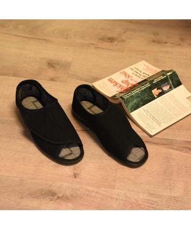 Men's Extra-Wide 80-D Memory Foam Diabetic Slipper | Adjustable Closures | Warm Plush Fleece | Arthritis Edema Swollen House Shoes | Machine Washable | Anti-Slip Sole | Black - Size 12 - Buy Online on GoSupps.com