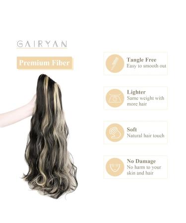Gairyan 50cm Claw Clip Ponytail Extensions - Long Curly Synthetic Hair for Women | Black & Bleach Options - Buy Online on GoSupps.com