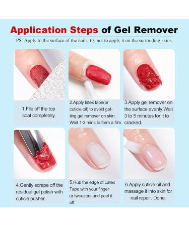 Gel Nail Polish Remover Set 2pcs + Roller Ball Cuticle Oil for Healthy Nails | International Shipping Available - Buy Online on GoSupps.com