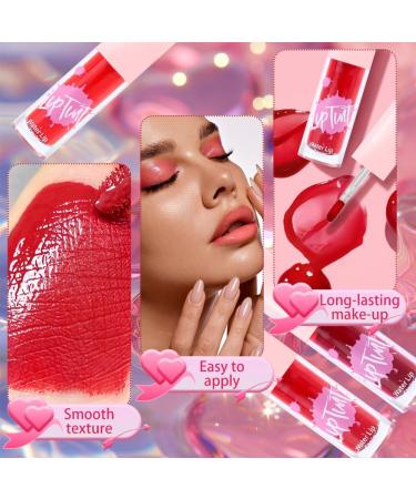 3 Colors Lip Tint Lip Stain Set Mini Liquid Lipstick Long Lasting Moisturizing Lip Gloss Non Sticky - Buy Online on GoSupps.com