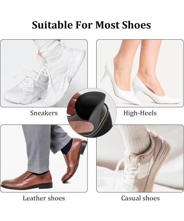 Sibba Heel Pillows - 4 Pairs Self-Adhesive Inserts for Loose Shoes & Boots | Anti-Bubble Heel Protection for Men & Women | Reusable Black Heel Cushions - Buy Online on GoSupps.com