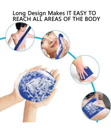 African Exfoliating Net Set - Body Scrubber Sponge for Shower and Bath (Black Blue) - Buy Online on GoSupps.com