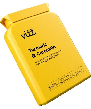 Vitl Turmeric & Curcumin Daily Supplement - 60 High Strength Capsules with 95% Curcuminoids - Support for Joint Flexibility & Mobility - with Black Pepper & Ginger for Maximum Absorption Turmeric & Curcumin 60 count (Pack of 1) - Buy Online on GoSupps.com