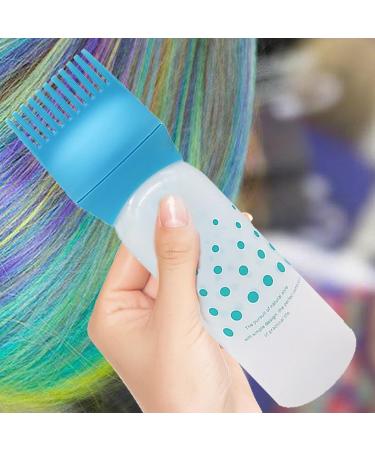 Gomice Scalp Oil Applicator Bottle Applicator Brush with Graduated Scale Hair Oiling Applicator Bottle for Hair Dye Oil Comb Precise for Scalp and Hair Care Blue - Buy Online on GoSupps.com