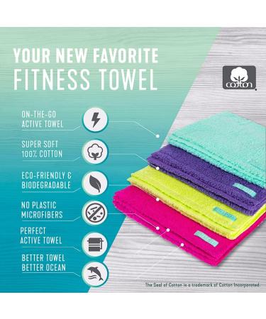 Facesoft 3 Pack Mini Sweat Workout Towels - Super Soft & Absorbent - Black Pink Blue - Eco-Friendly 100% Cotton - Yoga Towel - 10x9 inches - Buy Online on GoSupps.com