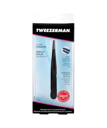 TWEEZERMAN Stainless Steel Tweezers - Hand-Filed Beveled Tip for Precision Hair Plucking - Matte Black | International Shipping Available - Buy Online on GoSupps.com
