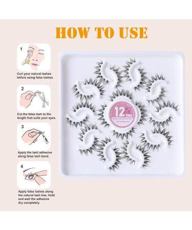 Anime Eyelashes Spiky Clear Band - 12 Pairs Pack for Japanese & Korean Manga Lash Look - Buy Online on GoSupps.com