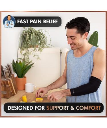 Dr. Frederick's Original Copper Compression Elbow Sleeve - Elbow Support for Men & Women - Tendonitis Pain Relief - Golf & Tennis Elbow Brace - Small Size - International Shipping - Buy Online on GoSupps.com