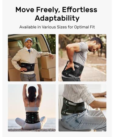 Rakiie Back Support Belt for Men and Women, 8 Times Lumbar Support with 3D Pad and Massage, Breathable Back Brace to Relieve Back Pain (S) - Buy Online on GoSupps.com