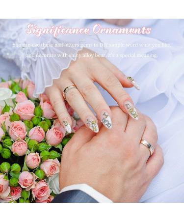 82 Pieces 3D Nail Charms - Bear, Heart, and Letter Rhinestone Nail Studs in Gold and Silver for Women and Girls DIY Nail Art - Buy Online on GoSupps.com