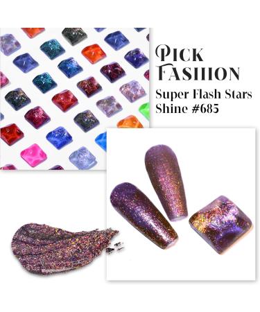 Lavender Violets 15ml Gel Nail Polish - Purple Irregular Sequins Golden Fireworks Colour - Salon Quality UV LED Soak Off Manicure Pedicure - Milky Way A0685 - Buy Online on GoSupps.com