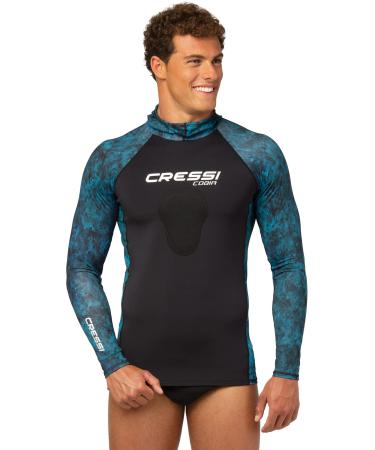 Cressi Adult Camouflage Hooded Rash Guard - Neoprene Padded Chest | Cobia: get the Hunter equipment 3X-Large Blue Hunter