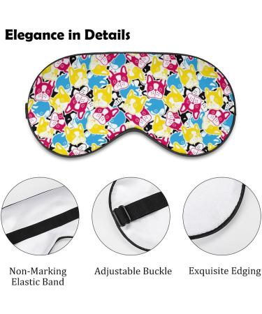 Colorful French Bulldog Doodle Sleep Mask | Adjustable Eye Shades for Women | Comfortable Sleeping Cover with Elastic Strap - Buy Online on GoSupps.com