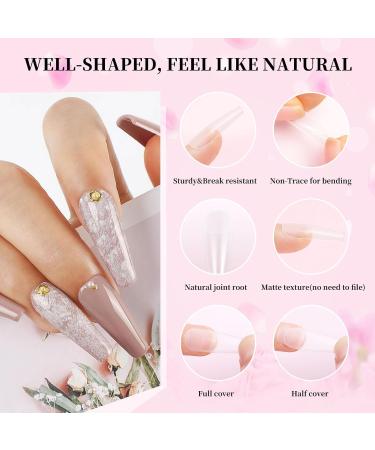 AISEELY Gel Tips Nail Extension Kit - 500pcs Clear Nail Tips, Glue Gel, Base Coat, LED Lamp, Acrylic Clipper - DIY Manicure Set - Buy Online on GoSupps.com