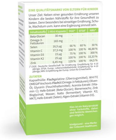 Buy Sugar-Free Children's Vitamins for Immune System Omega-3 Vitamin C D3+K2 Selenium & Zinc 90 Mini Capsules | International Shipping - Buy Online on GoSupps.com