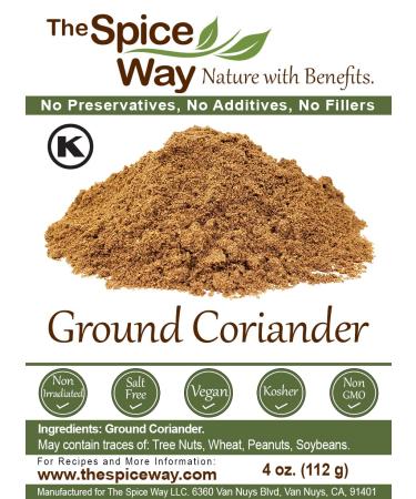 The Spice Way Ground Coriander - 4 oz Resealable Bag - Premium Quality - Buy Online on GoSupps.com