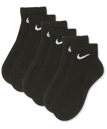 Nike Unisex Everyday Lightweight Ankle (3 Pairs) Socks M Black/White