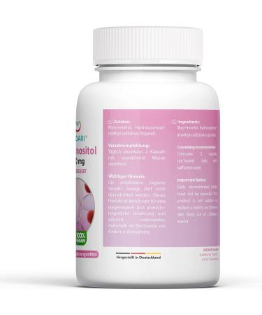 Myo-Inositol 500mg Capsules - Vegan Inositol B8 High Dose | 180 Vegi Capsules | Premium Lab-Tested Bioactive Supplement - Buy Online on GoSupps.com