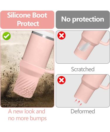 Apritsce Light Pink Silicone Sleeves for Stanley Cup & Quencher 40oz - Protective Water Bottle Cover - Buy Online on GoSupps.com