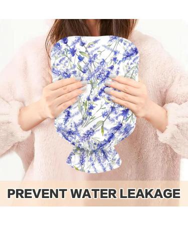 Hot Water Bottle with Lavender Flowers Cover - 2L Pain Relief for Adults & Children - Buy Online on GoSupps.com