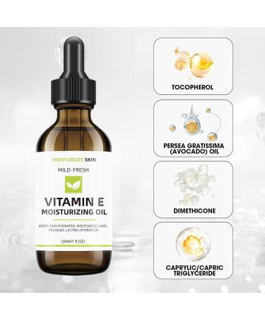 Grospe Pure Vitamin E Oil 100% Vitamin E Oil for Skin Face Nails Hair and Body - Facial Oils Tocopherol to Repair Dry Damaged Skin Moisturizing Dermaplaning Skins 2 Fl Oz - Buy Online on GoSupps.com