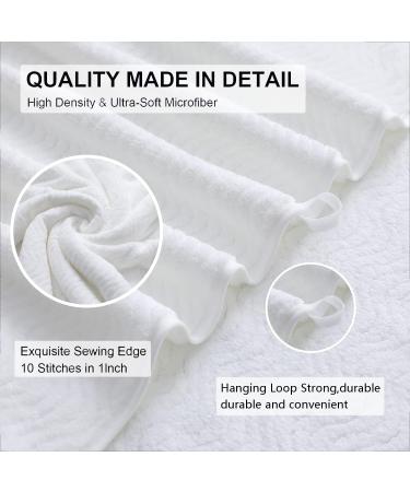 White Microfiber Washcloths 4 Pack Set - Highly Absorbent & Quick Dry Towels for Bathroom, Spa, Gym - Premium Quality Daily Use Washcloths - Buy Online on GoSupps.com