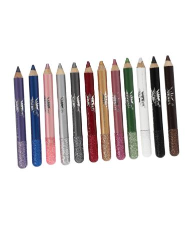 Beavorty 24 Pcs Pearlescent Eyeshadow Pencil Glitter Eyeliner Lip Liner Pencil Pen Eye Shadow Pen Powder 12.5X0.5cmx2pcs Assorted Colorx2pcs