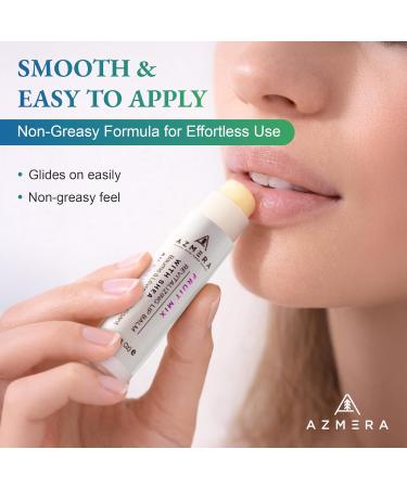 Azmera Fruit Mix Lip Balm - Organic Shea Butter from Ghana Chapstick for Dry Chapped Lips - Natural Fruity Lip Moisturizer - Made in USA - 6g Stick - Buy Online on GoSupps.com