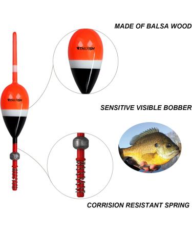 THKFISH Balsa Wood Fishing Floats and Bobbers Set - 5pcs Crappie, Panfish, Walleye Bobber Pack - Buy Online on GoSupps.com