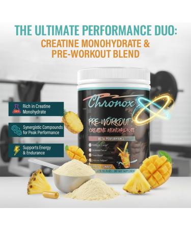 Creatine Monohydrate Powder with Tropical Sunrise Flavor - Premium Pre-Workout for Men & Women to Boost Energy & Stamina - Mass Gainer supplement for Strength Focus Recovery & Active Training - Buy Online on GoSupps.com
